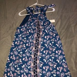 Floral blue mid-thigh length dress